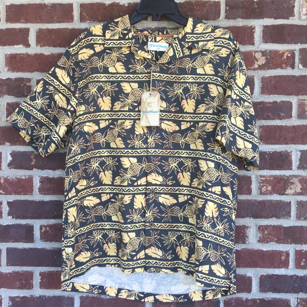 Caribbean Roundtree And Yorke 100% silk shirt
